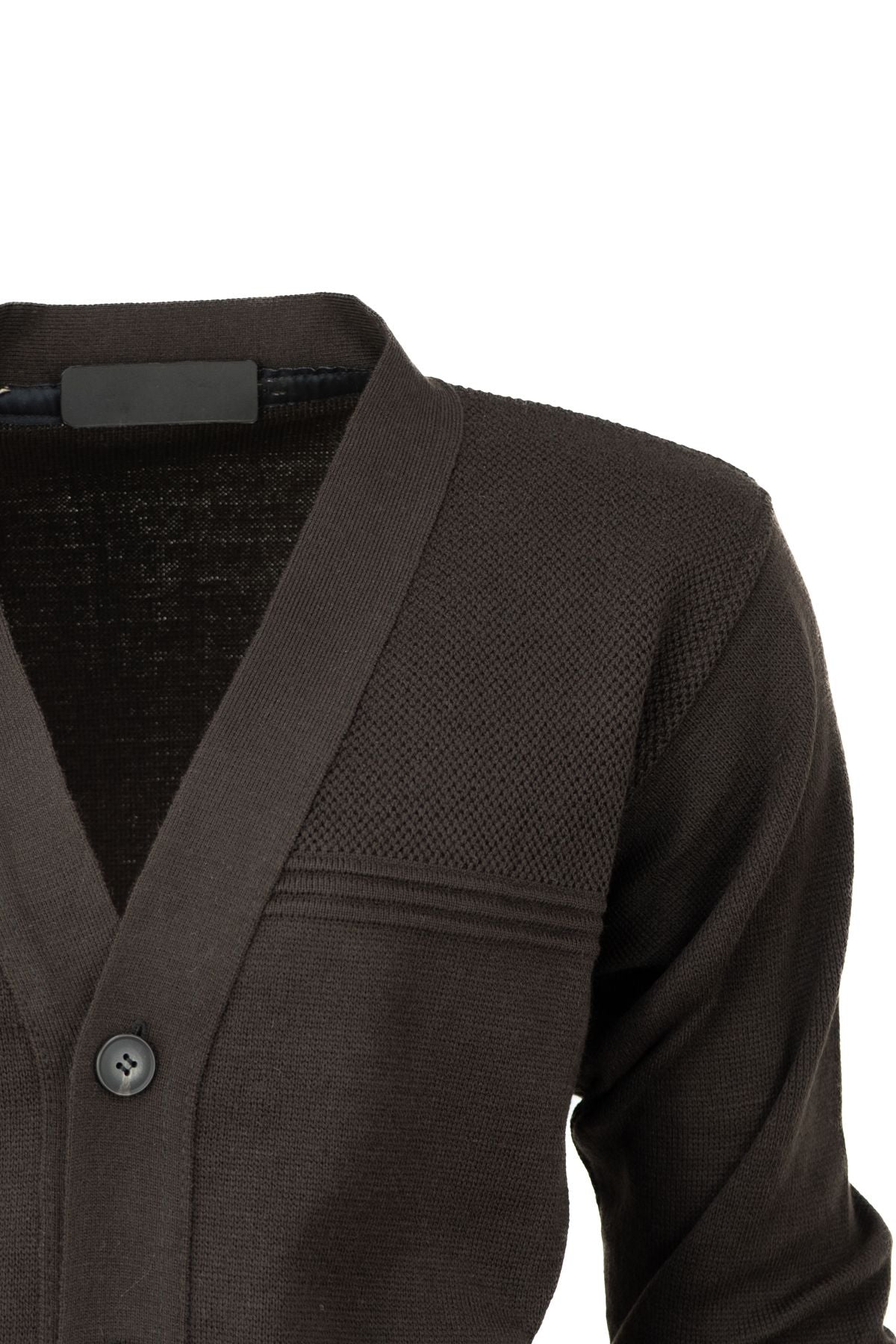 Erkek Kışlık Kalın Pamuklu Örme Triko Hırka Klasik Motifli Düğmeli Çift Cepli Rahat Kesim